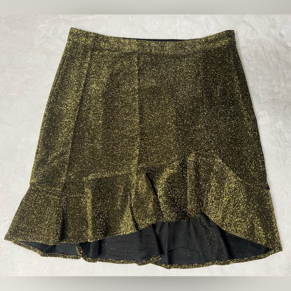 MICHAEL KORS gold party mini skirt, size M